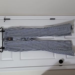 Lucky & Blessed Navy Striped Flares